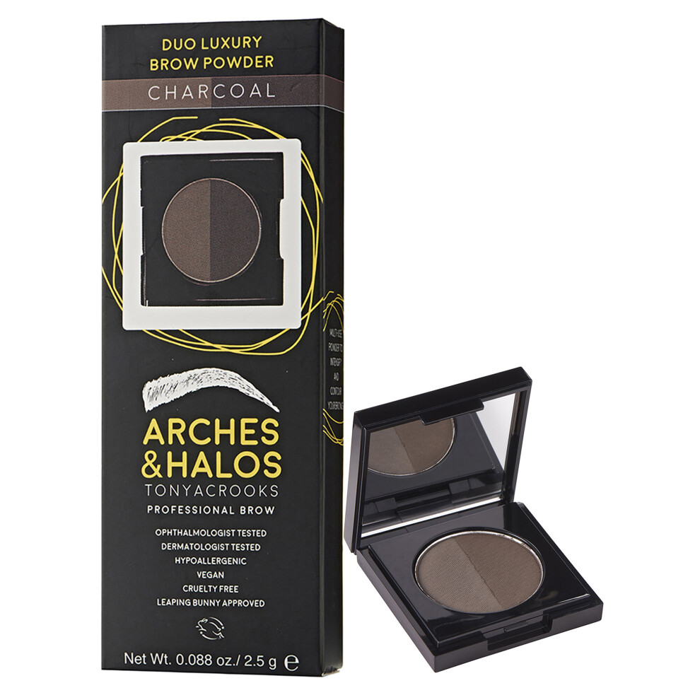 Arches And Halos Duo Luxury Brow Powder - Charocoal - 0.088 Oz Eyebrow Powder