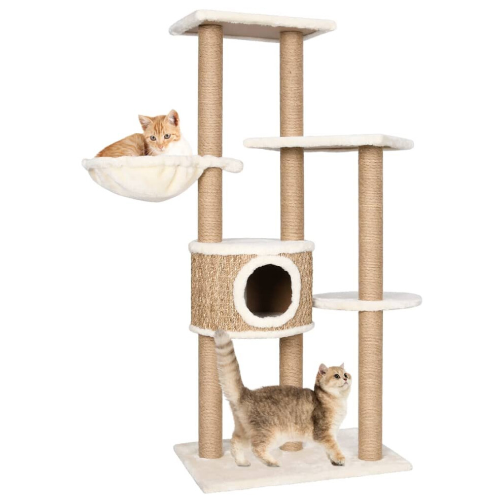 vidaXL Cat Tree with Scratching Post 126cm Seagrass Cat Furniture Pet Supply