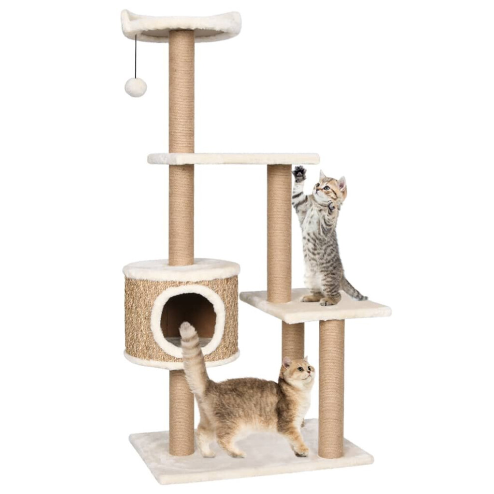 vidaXL Cat Tree with Scratching Post 123cm Seagrass Cat Furniture Pet Supply