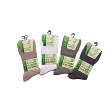(Brown Mix) 12 Pairs Men's Non Elastic Bamboo Soft Top Socks