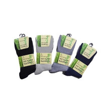 (Dark Assorted) 12 Pairs Men's Non Elastic Bamboo Soft Top Socks