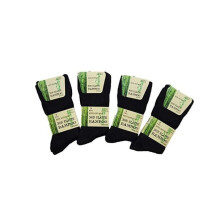 (Black) 12 Pairs Men's Non Elastic Bamboo Soft Top Socks