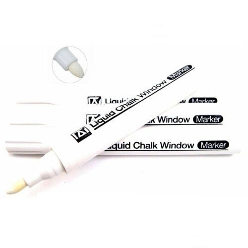 Anker 3x White Liquid Chalk Window Marker Pens Glass Windows Blackboard