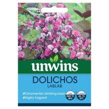 Unwins Grow Your Own Green Purple Foilage Dolichos Lablab Flower Seeds