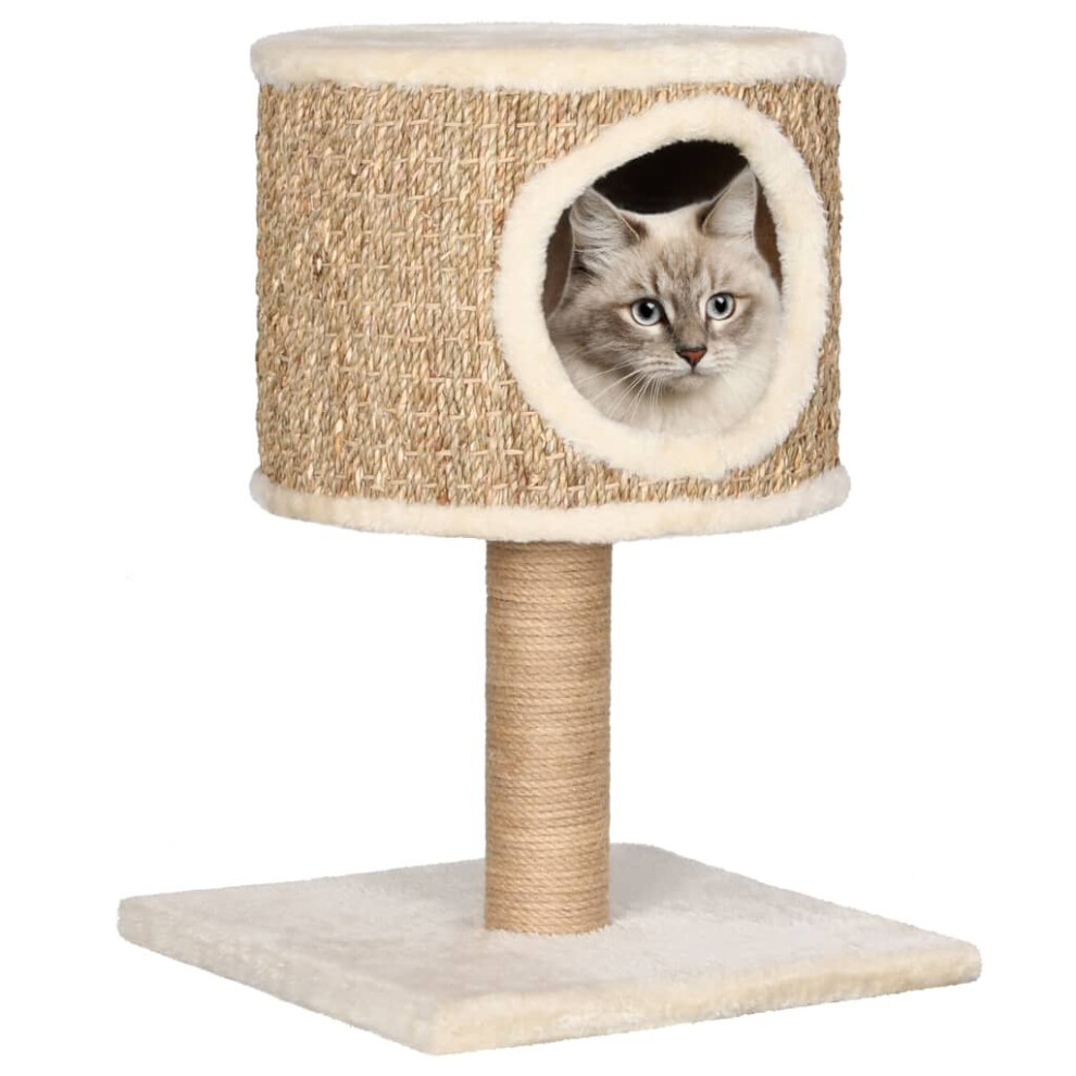 vidaXL Cat Tree with Condo and Scratching Post 52 cm Seagrass Cat Furniture