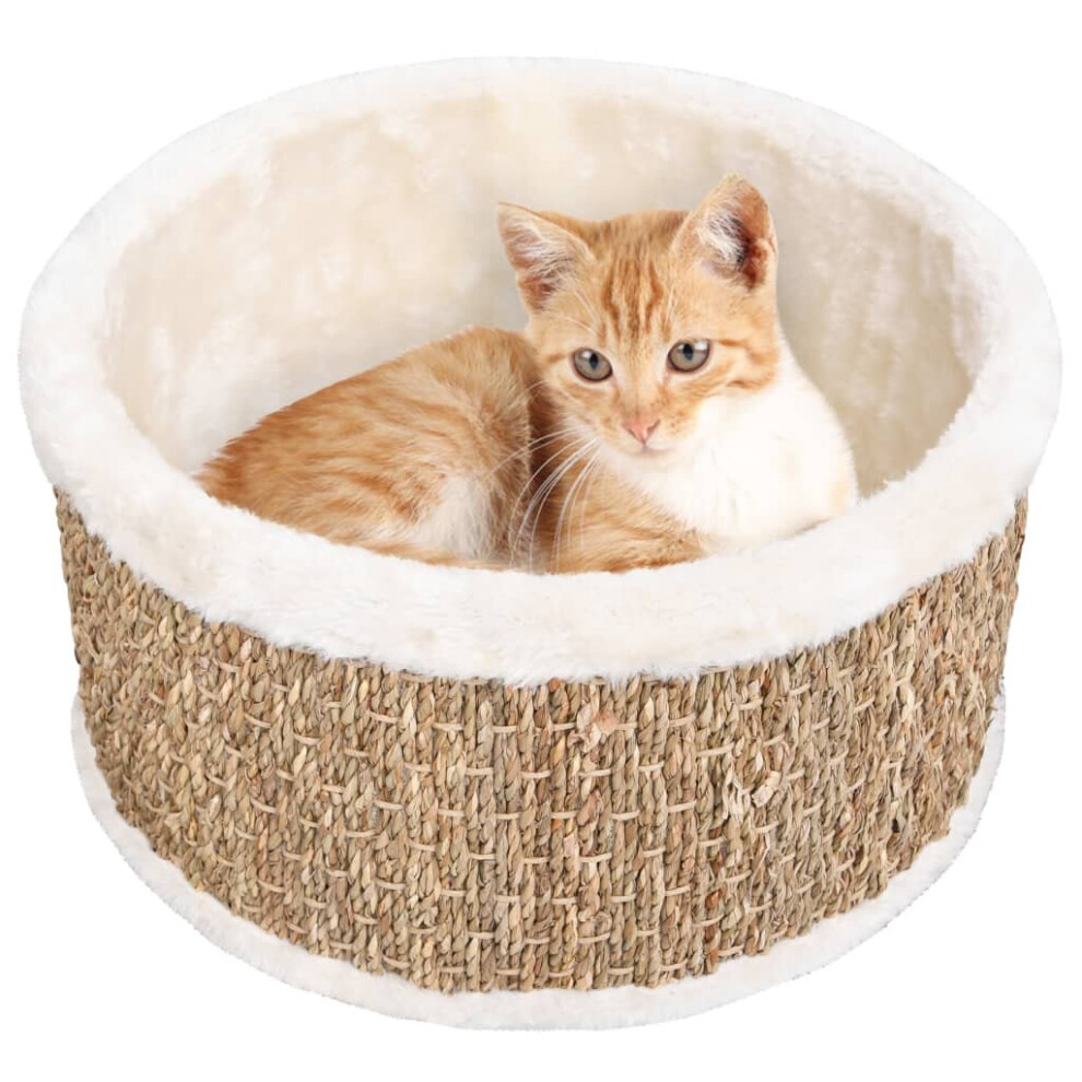 vidaXL Round Cat Basket 36 cm Seagrass Cat Furniture Animal Pet Supply Indoor