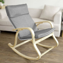 Grey Wooden Rocking Home Office Comfortable Stressless Chair , Best