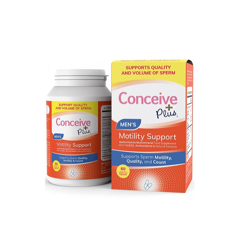 Sasmar Conceive Plus Men's Motility Support - 60 Capsules | Supports Sperm Health, Volume & Count, Vegetarian