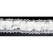 Nylon Decorative Pleated Lace Trim - 5 metres (T10 White)