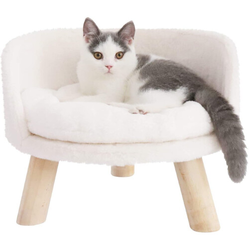 Bingopaw (S(40cm)) Elevated Cat Beds, Cat Stool Bed Durable Round Cat Chair Cushion Sofa