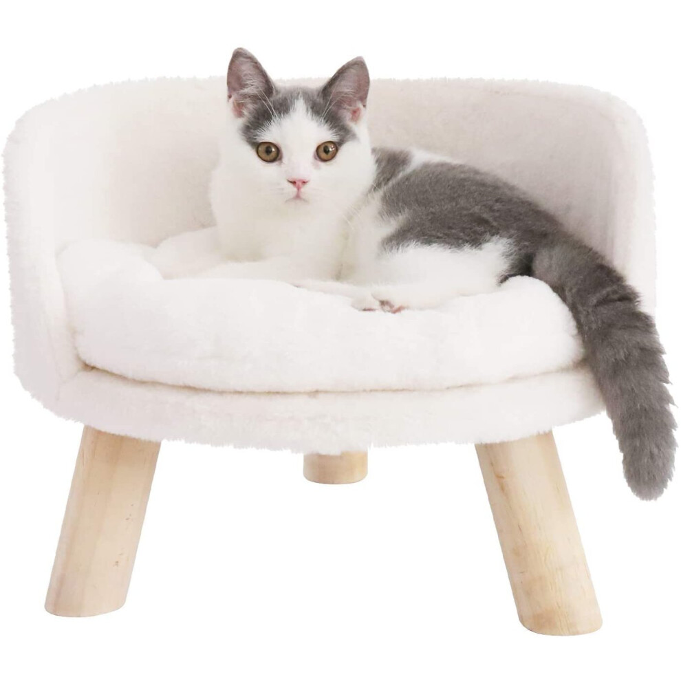 Bingopaw (S(40Cm)) Elevated Cat Beds, Cat Stool Bed Durable Round Cat Chair Cushion Sofa