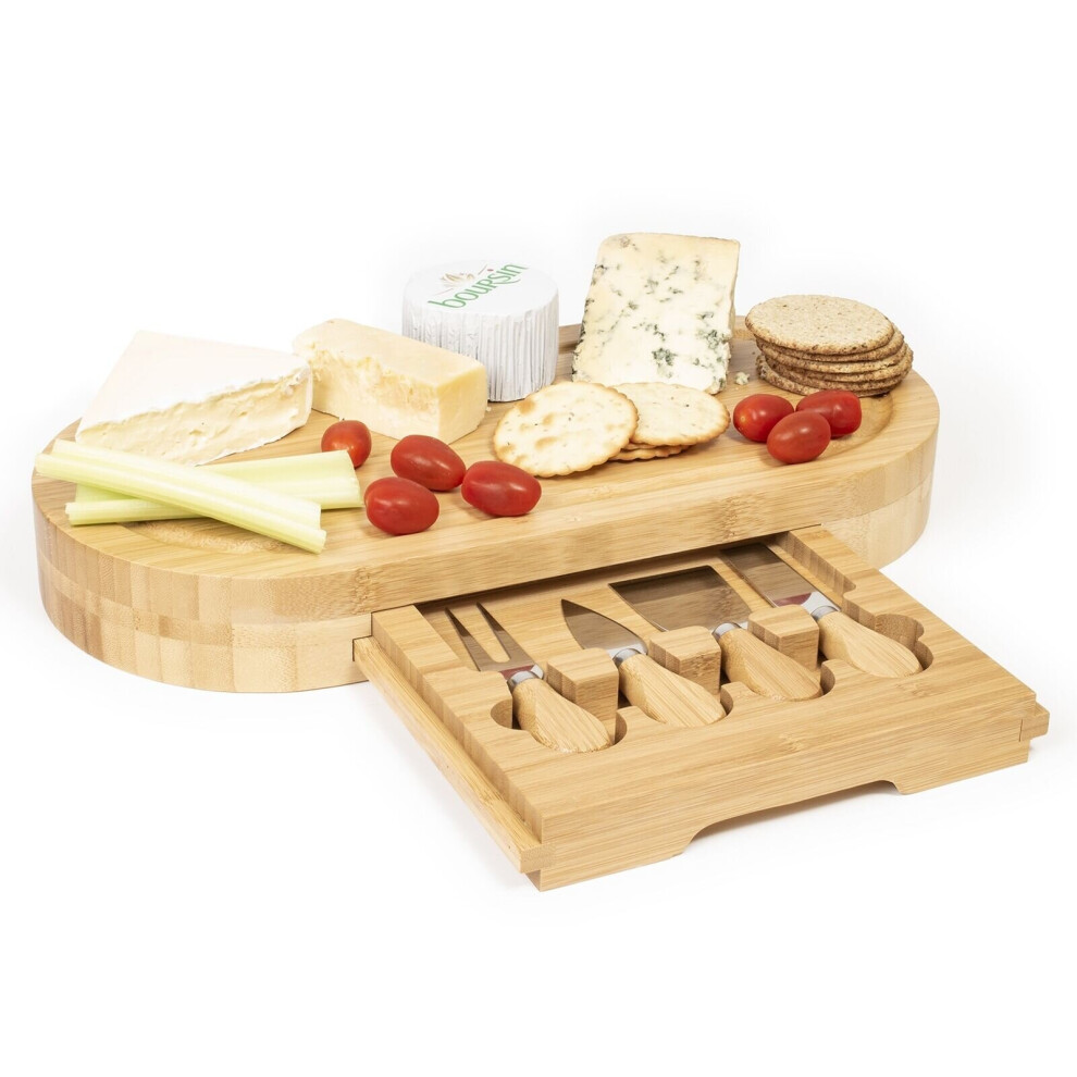 Wooden Oval Cheese Board Set and Cheese Knives Trend