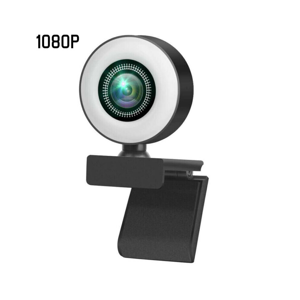 (1080P) 2K 1080P Hd Autofocus Webcam With Ring Web Camera Usb Pc Desktop Laptop Light 683546298027