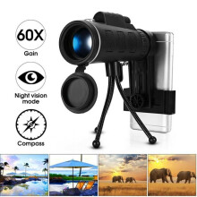 HD Monocular Starscope Phone Camera Zoom Lense 40X60 Tripod Holder Telescope