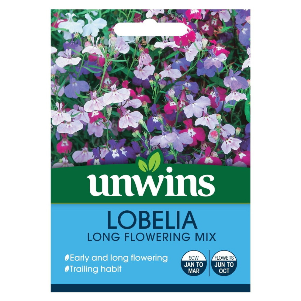Unwins Grow Your Own Summer Flowering Lobelia Long Flowering Mix Seeds