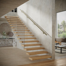 NEW Antique Brass 3.6M Easy Fit Stainless Steel Staircase Handrail Kit