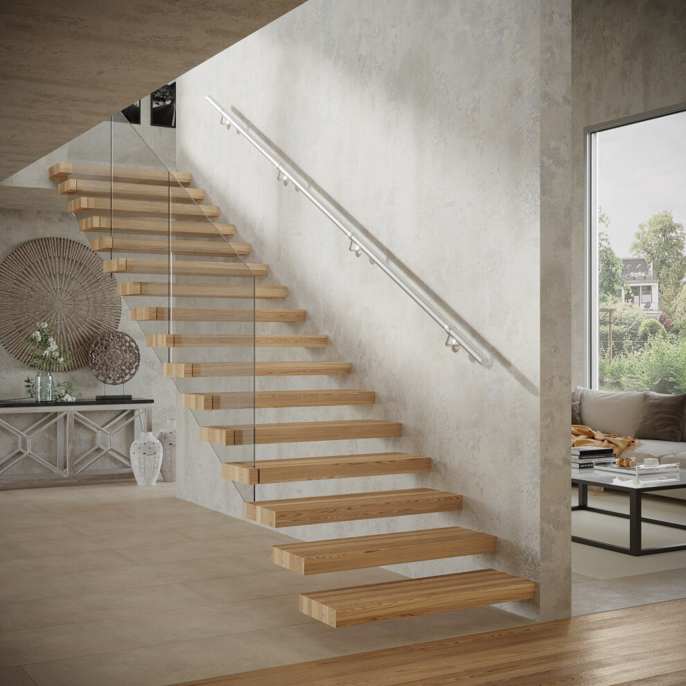 NEW Brushed Satin 3.6M Easy Fit Stainless Steel Staircase Handrail Kit