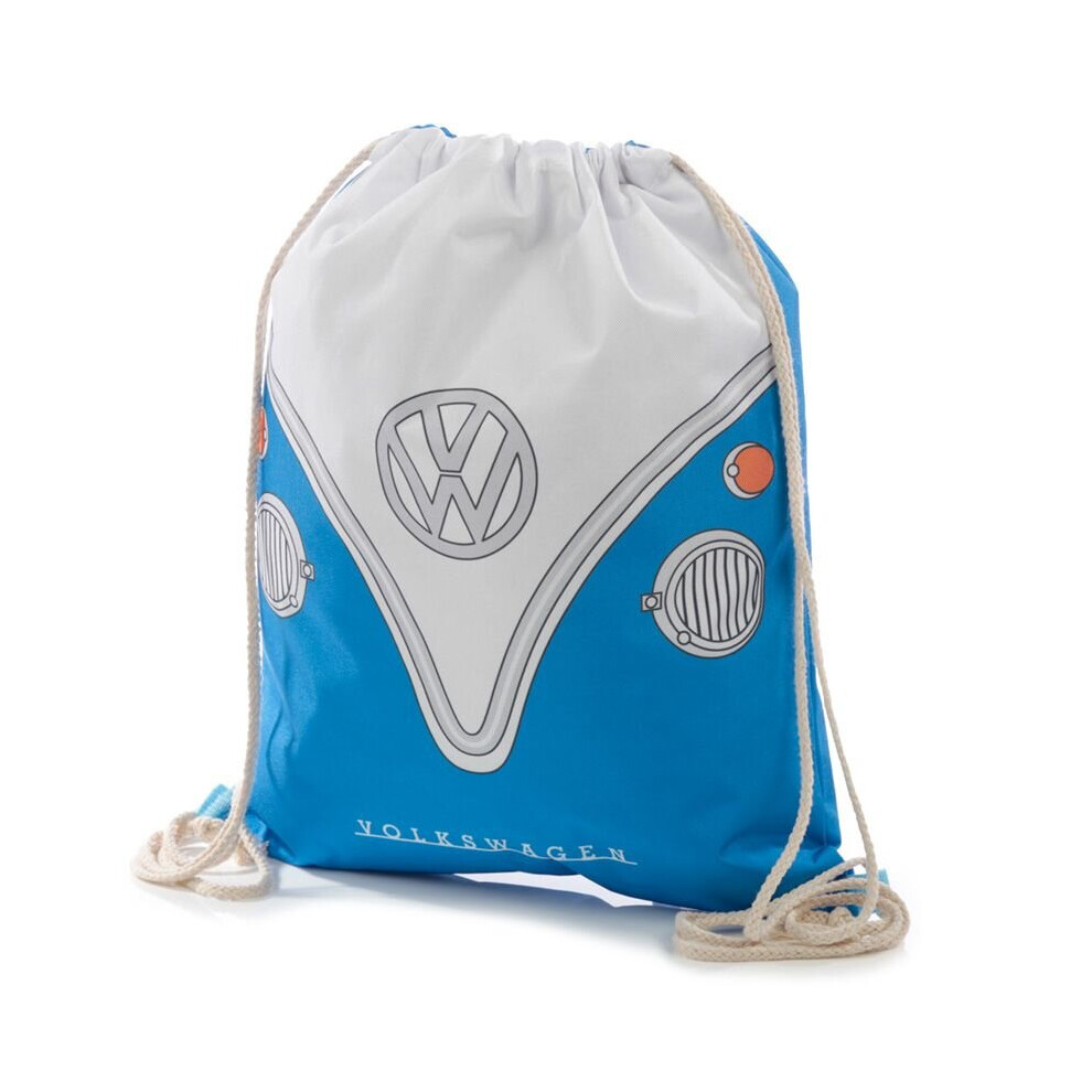 VW T1 Camper Drawstring Bag Blue Official Volkswagen