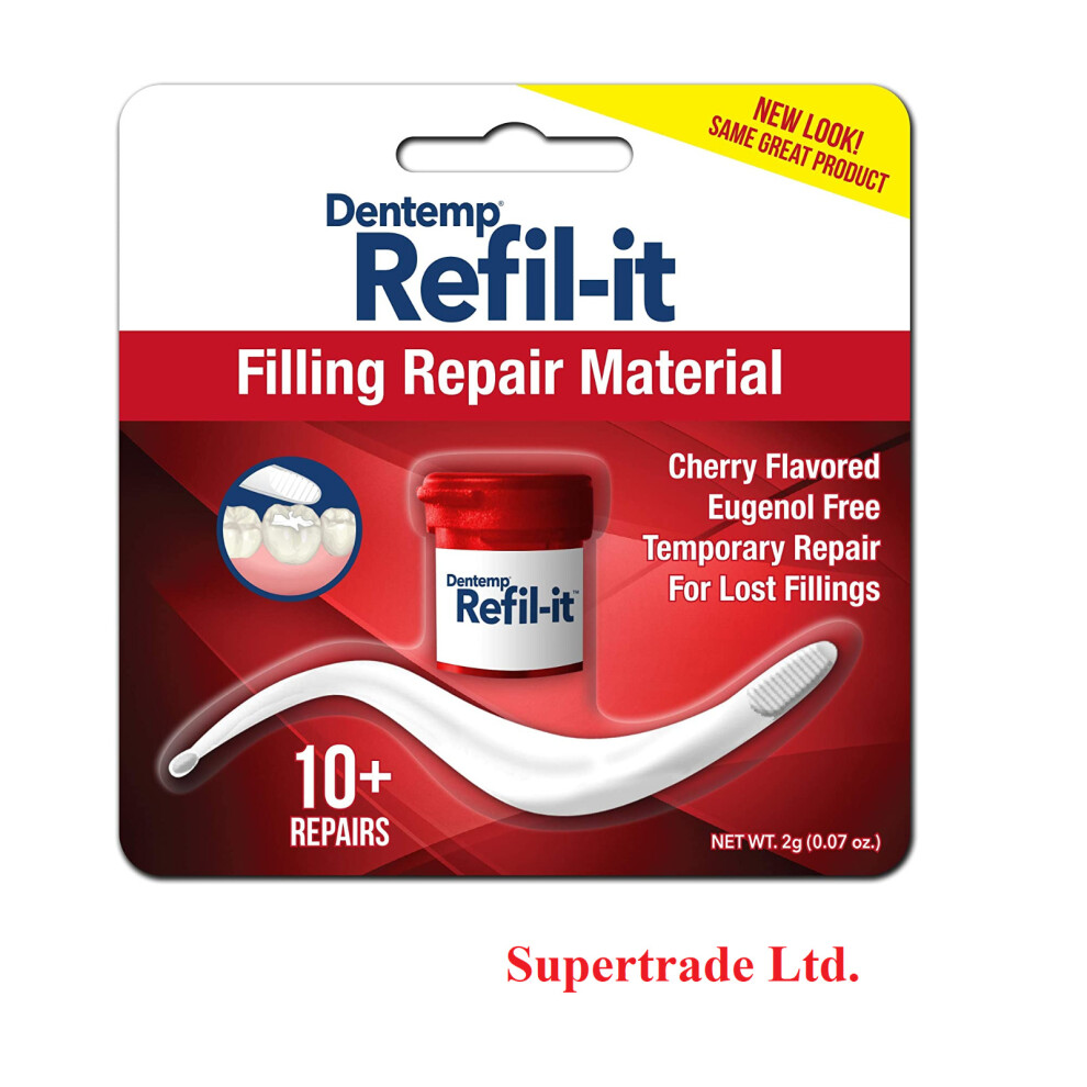 Dentemp Refilit Lost Dental Tooth Filling Material Cherry 2g 10+ Repairs