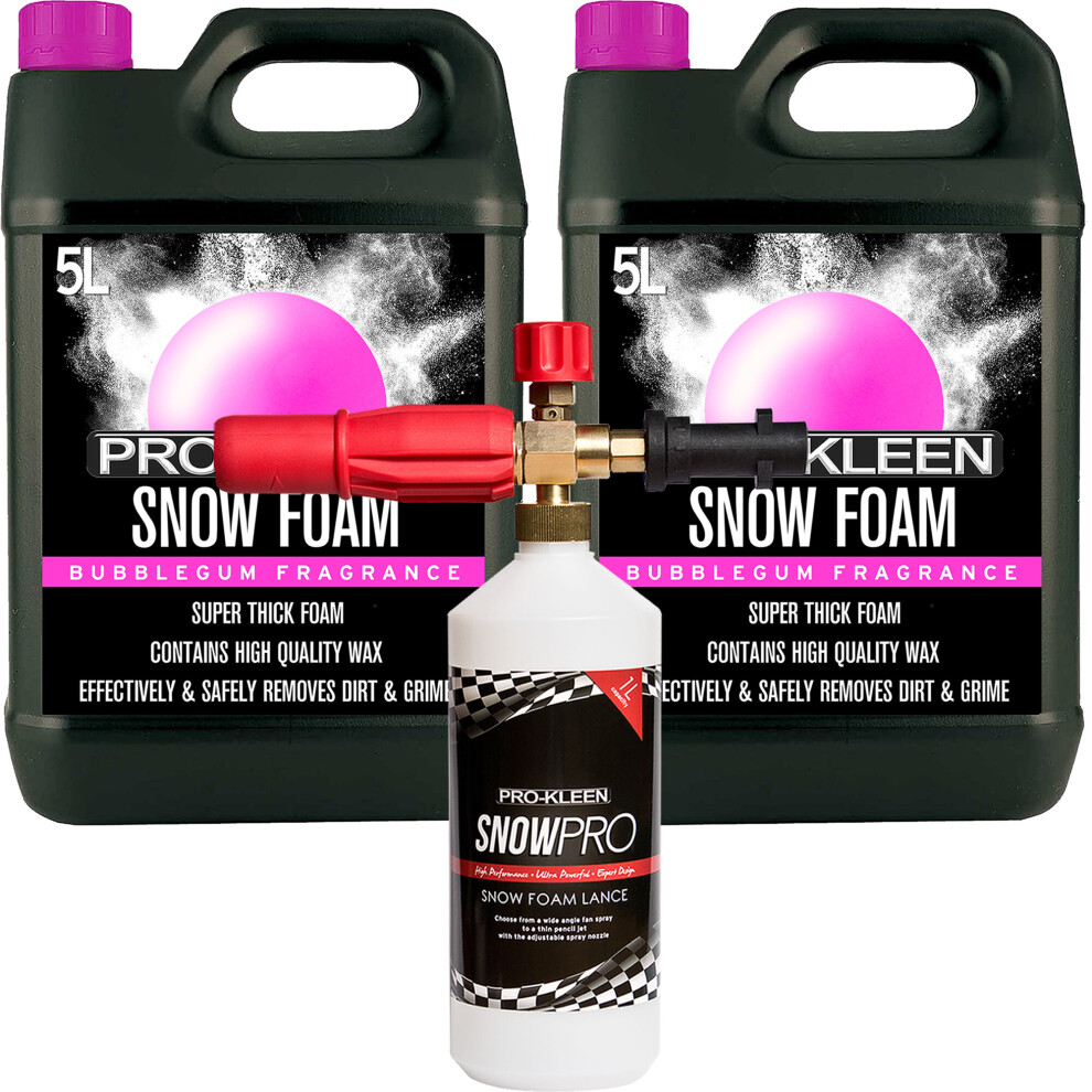 (1 x ProKleen Karcher Lance) Pro-Kleen Bubblegum Snow Foam 10L Detailing Kits