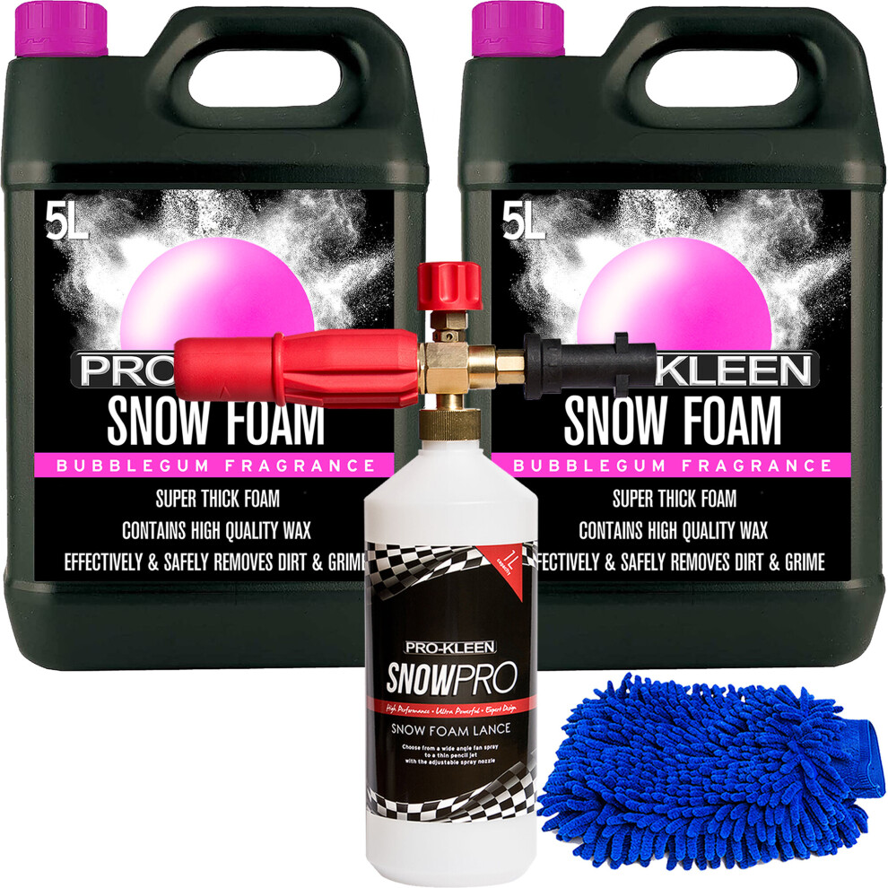 (1 x ProKleen Karcher Lance & Mitt) Pro-Kleen Bubblegum Snow Foam 10L Detailing Kits