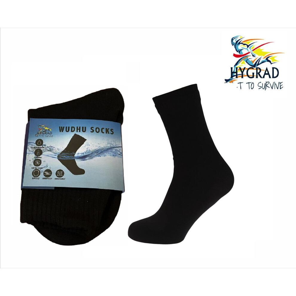 (Wudhu Socks L) HYGRAD 100% Waterproof Insulated Socks For Men and Women Outdoor Wudhu Socks 100% Sharia Compliant