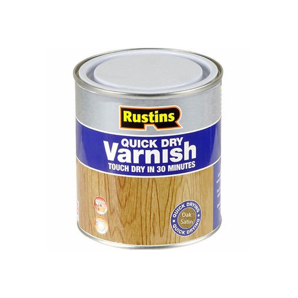 Rustins Quick Dry Coloured Varnish Satin Oak 500ml