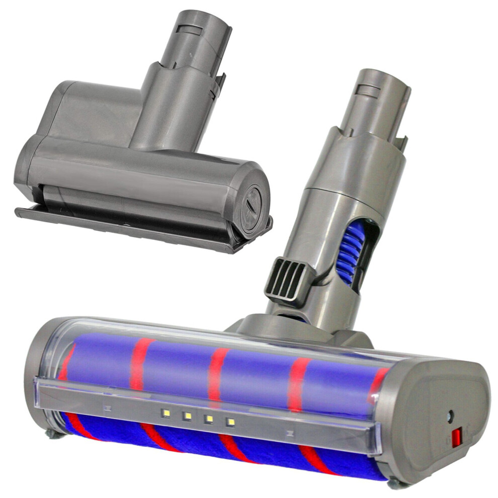 Spares2go Soft Roller Brush Head Hard Floor Tool + Mini Turbine Tool For Dyson Sv03 Sv04 Sv05 Sv06 Vacuum Cleaner