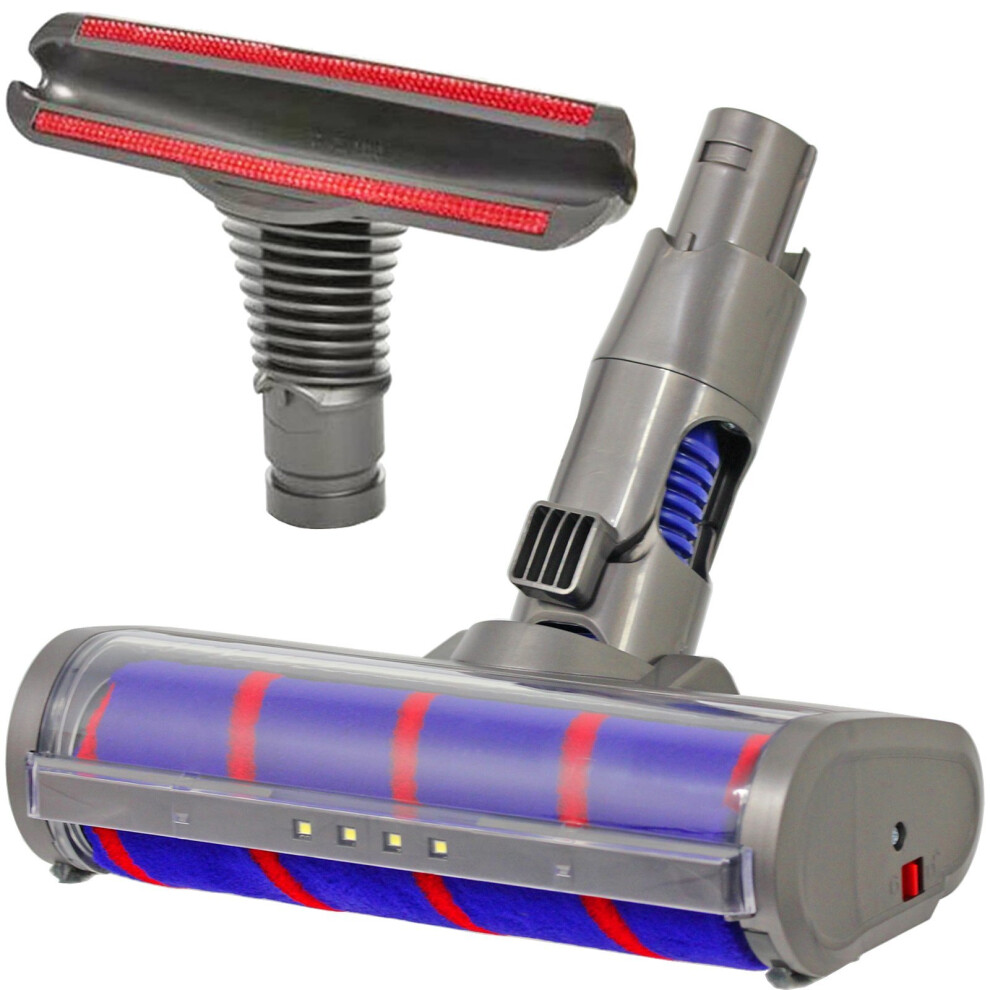 Spares2go Soft Roller Brush Head Hard Floor Turbine Tool + Upholstery Nozzle For Dyson Dc58 Dc62 Vacuum Cleaner