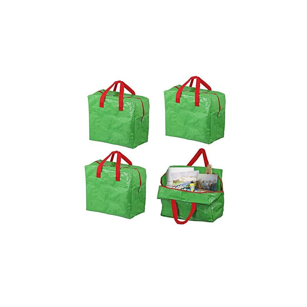 Spares2go Large Arts & Crafts Painting Drawing Organiser Storage Bag (Pack Of 4, Green, 50L)