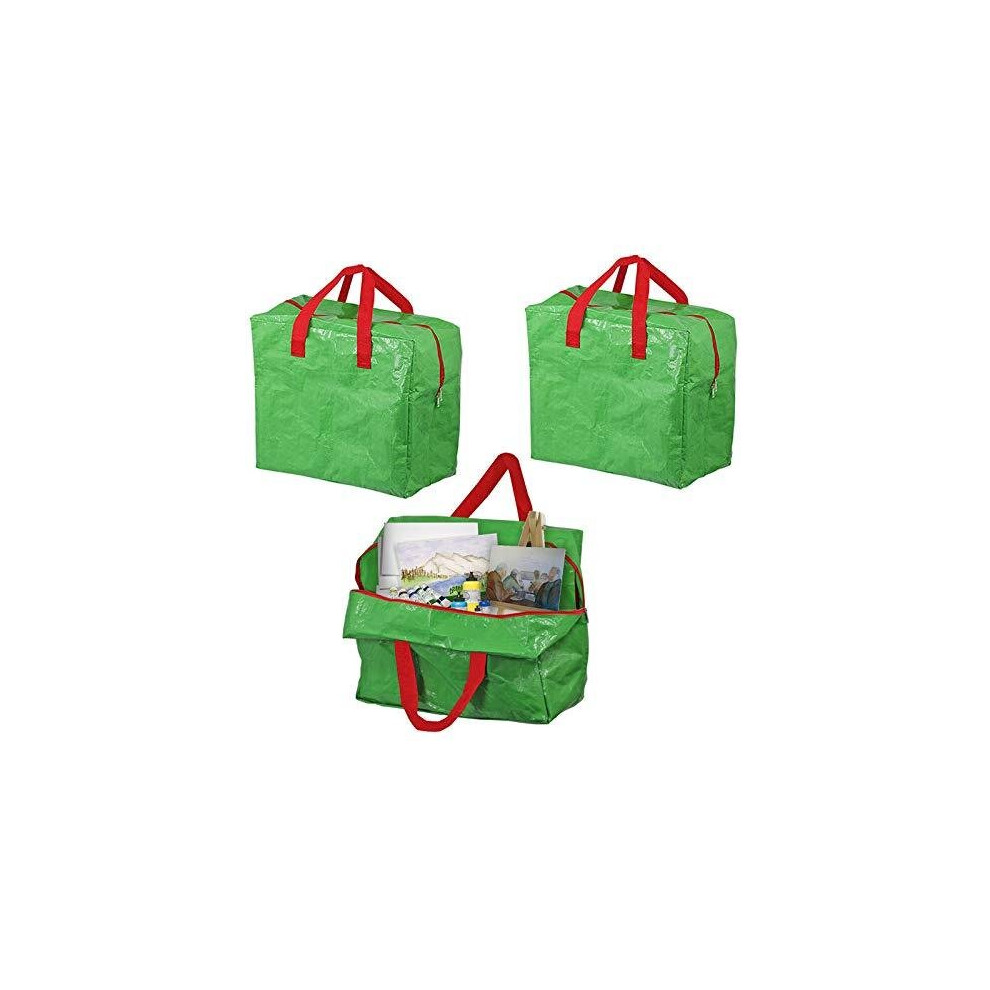 Large Arts & Crafts Painting Drawing Organiser Storage Bag (Pack of 3, Green, 50L)