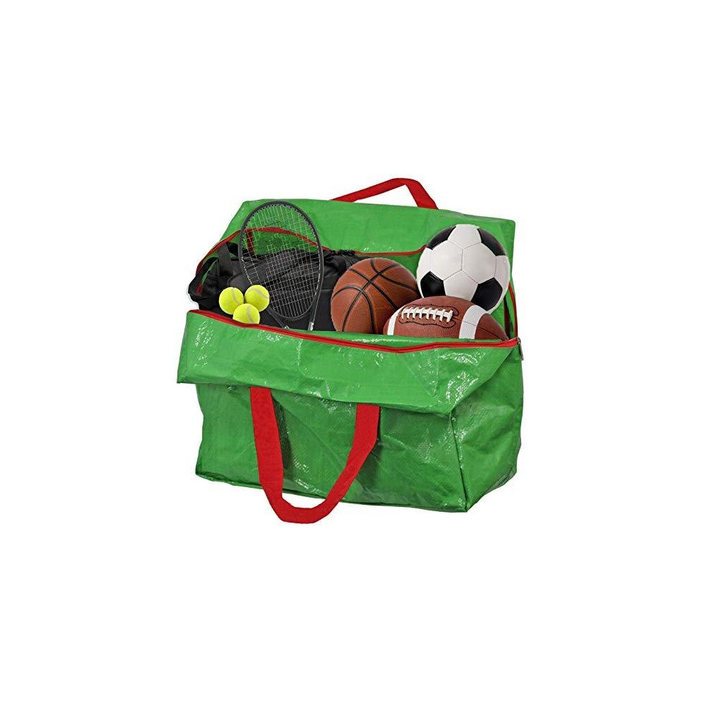 Spares2go Large Sports Kit Football Balls Rugby Hockey Cricket Tennis Organiser Bag (, 50L) Green