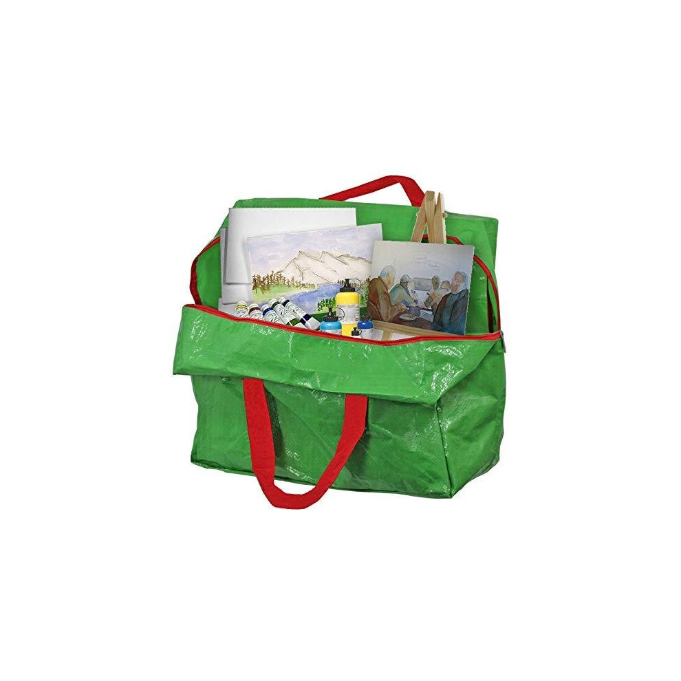 Large Arts & Crafts Painting Drawing Organiser Bag (Green, 50L)