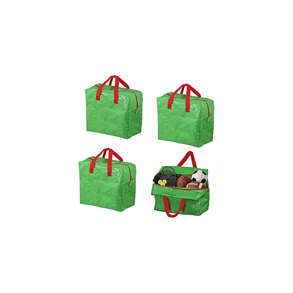 Spares2go Large Sports Kit Football Balls Rugby Hockey Cricket Tennis Organiser Storage Bag (Pack Of 4, 50L) Green