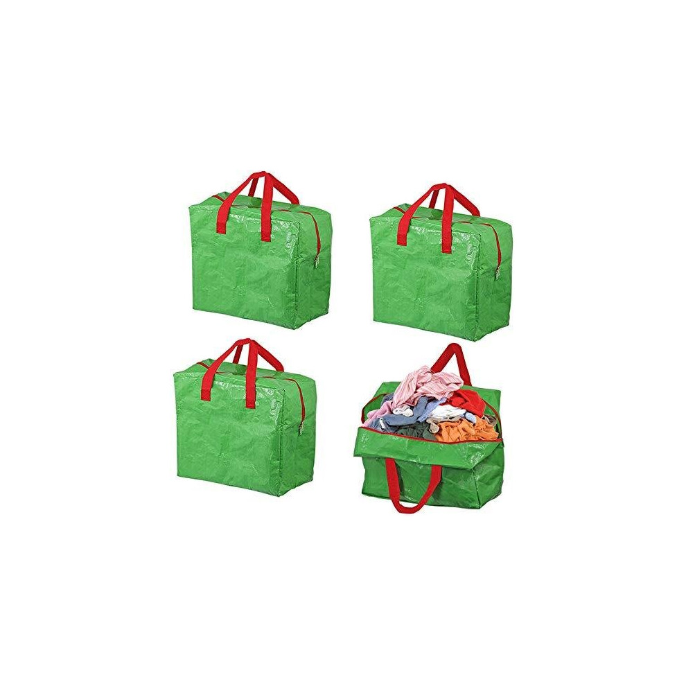 Large Laundry Washing Organiser Storage Bag (Pack of 4, Green, 50L)