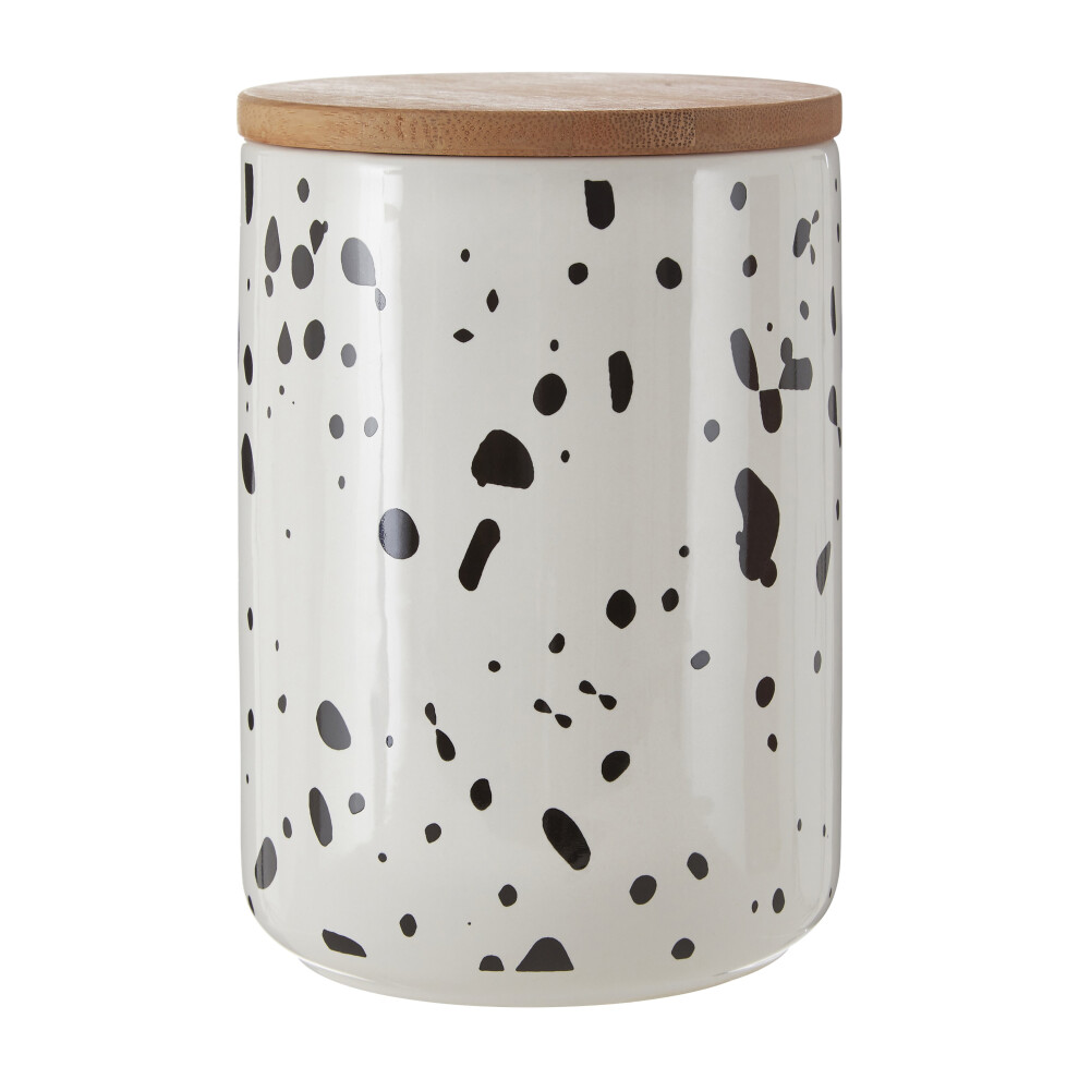 Premier Housewares Speckled Large Storage Canister White/Black