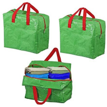 Large Clothes Shoes Wardrobe Organiser Storage Bag (Pack of 3, Green, 50L)