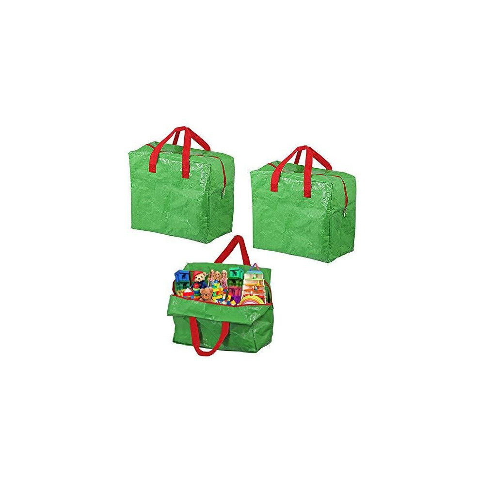 Large Toy Games Teddy Bear Organiser Storage Bag (Pack of 3, Green, 50L)