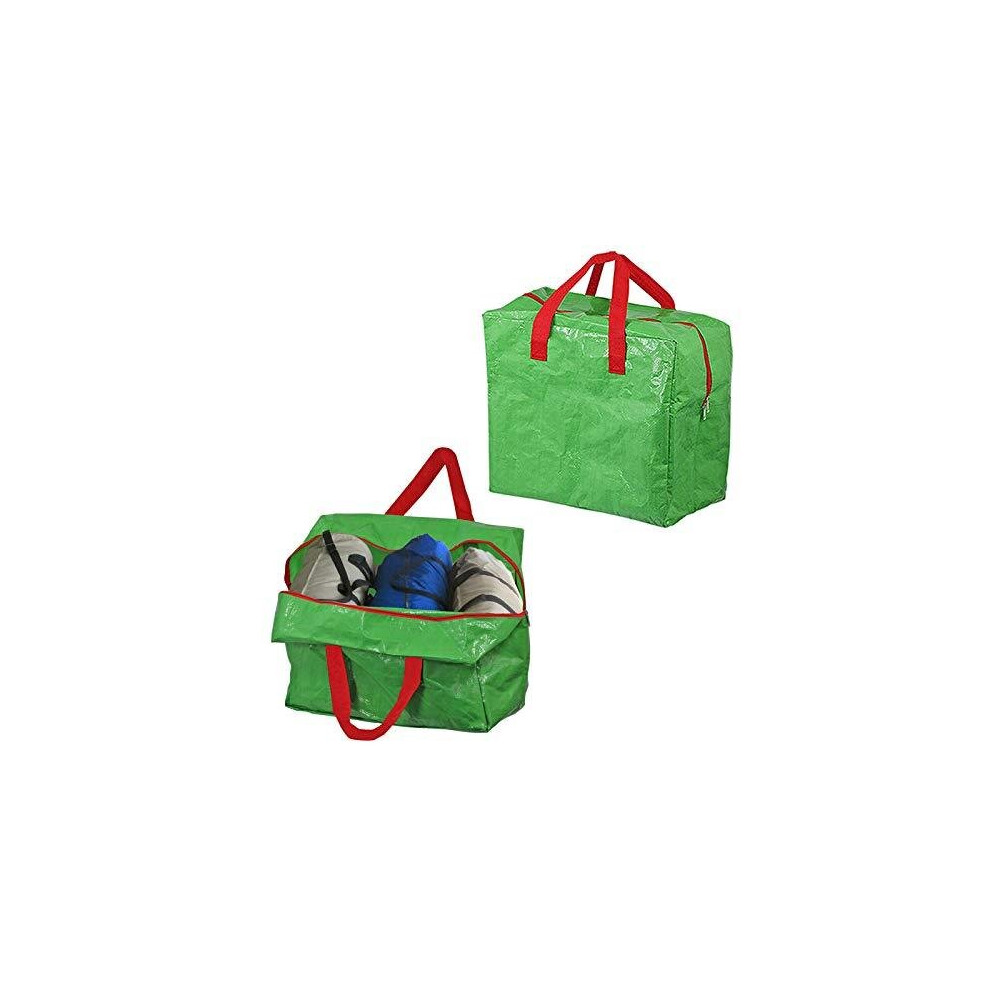 Large Car Boot Trunk Travel Storage Organiser Bag (Pack of 2, Green, 50L)