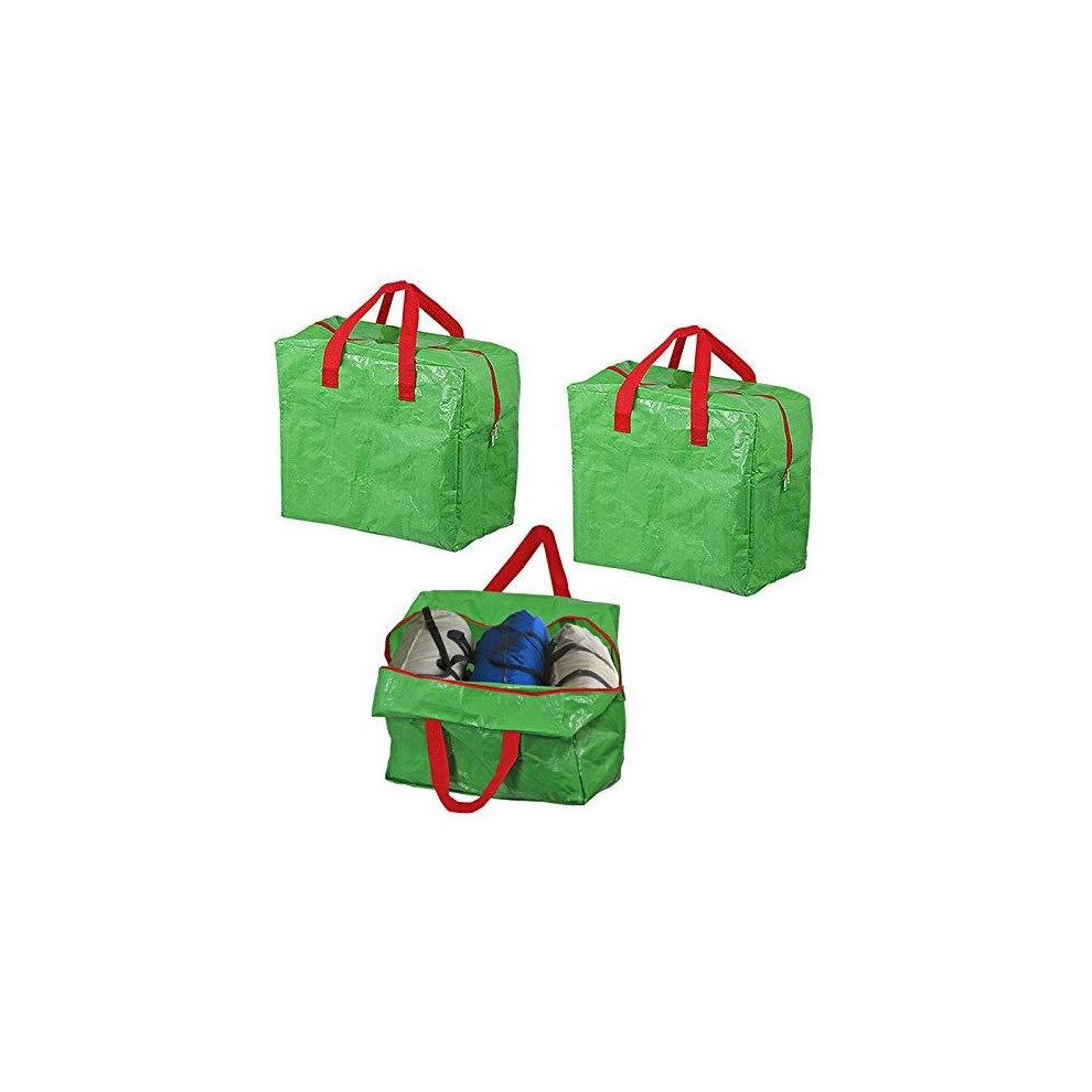 Large Car Boot Trunk Travel Storage Organiser Bag (Pack of 3, Green, 50L)