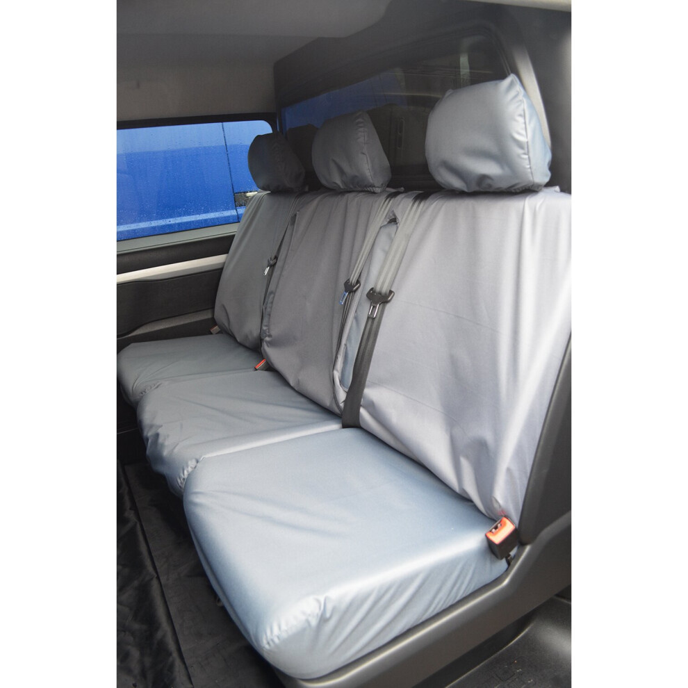 (Rear Crew-Cab (Non Tumble), ) Turtle Covers Peugeot Expert 2016+ Seat Covers Grey 5057605018522
