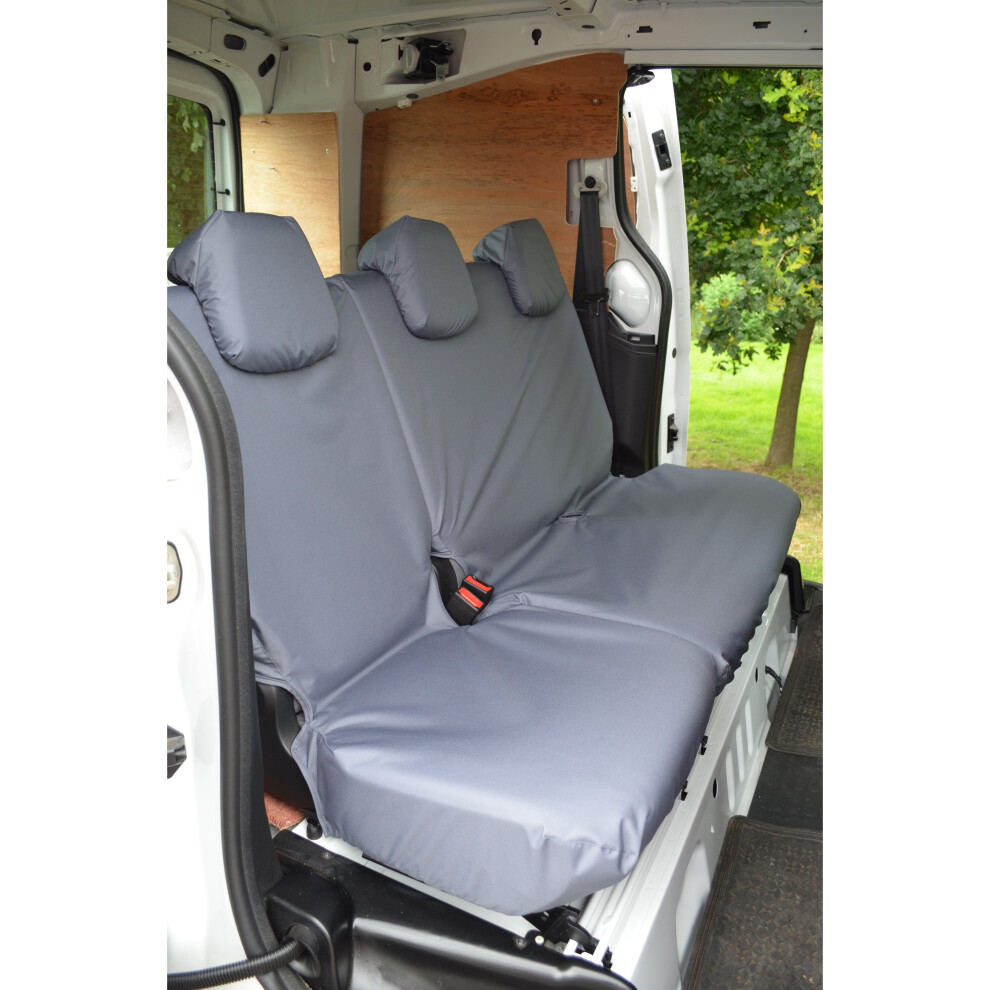 (Rear Single & Double ) Turtle Covers Peugeot Partner 2008-2018 Seat Covers Grey 5057605018553