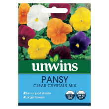 Unwins Grow Your Own Pansy Clear Crystal Mix Solid Colour Flower Seeds