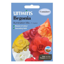 Unwins Grow Your Own Begonia Illumination Mix Mass Colour Flower Seeds