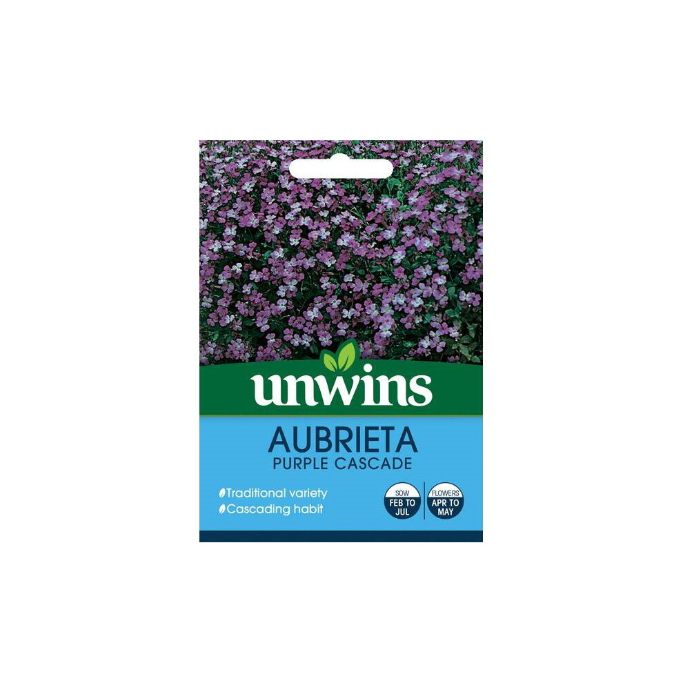 Unwins Grow Your Own Aubrieta Purple Cascada Traditional Variety Seeds