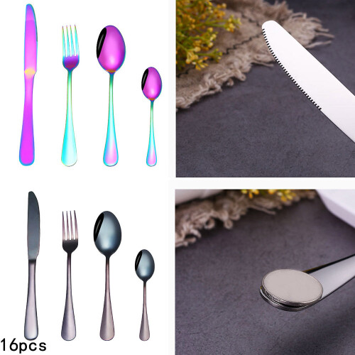 (Colorful) 16 pcs Stainless Steel Cutlery Sets 1