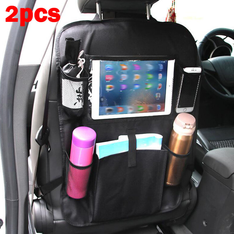 Car Back Seat Organiser Pad Tablet Storage Kick Mats Kids Toys Bag 714367589848