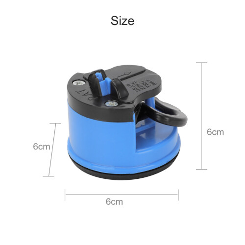 Diamond Knife Sharpener with Suction Pad - Safe One-Handed Pull-Through Sharpening for Knives, Serrated & Scissors (Blue) 1
