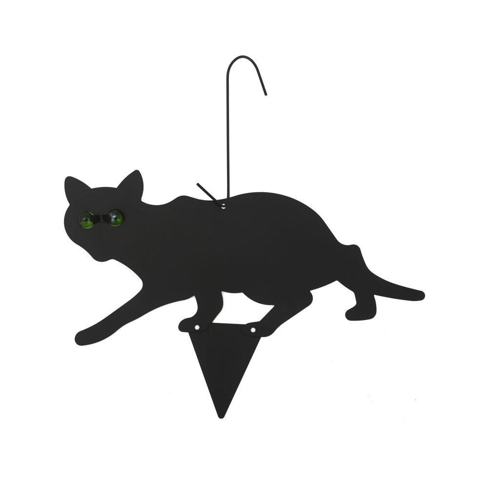3X Scare Cats Scarer Repeller Rodent Cat Deterrant Metal Cat Black