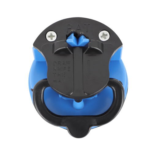 Diamond Knife Sharpener with Suction Pad - Safe One-Handed Pull-Through Sharpening for Knives, Serrated & Scissors (Blue) 2